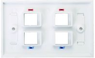 4 Port Cat6 Faceplate Wall Sockets Easy To Assemble / Disassemble Long Lifespan