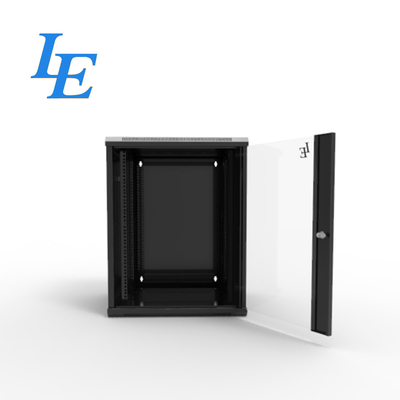 19インチスタンダード 6U 9U 600x550mm 600x600mm ダブルセクション ヒンジタイプ RAL9004 黒壁掛け囲いキャビネット
