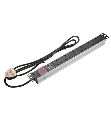 産業用電源配送ユニット UKソケット 1U 高さ アルミ合金 8ソケット& 6出力 250V AC 13A