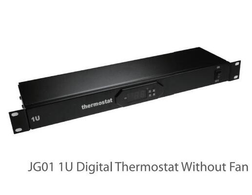 換気キット 1U 用デジタル サーモスタット 19 インチ サーバー ラック用、ファン 2 個またはファン 4 個またはファンレス (EU プラグ、C14 プラグ付き)