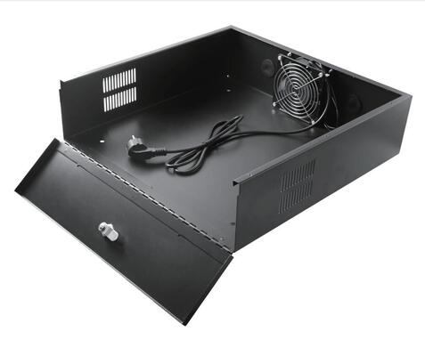 18インチx18インチx5インチ 低価格DVRロックボックス ドライバー状況モニター 壁掛けDVRロックボックス 5U 6U セキュリティDVRロックボックスエンクロージャー RAL9004 ブラック