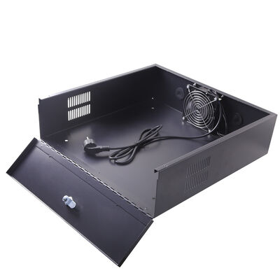 スチールメタルロックボックス 18x18x5インチ 21x21x8インチ 21x24x8インチ メタルDVRロックボックスエンクロージャー 冷却ファン付き DVR/NVR MDVR用スチールボックス