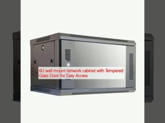 6U壁マウントネットワークキャビネット 簡単にアクセスするために温かいガラスドア